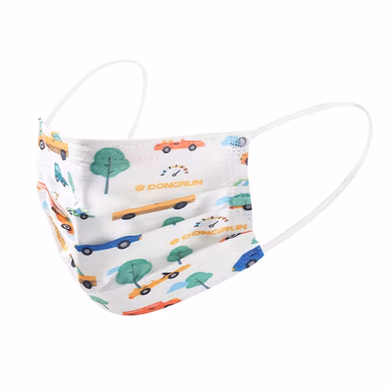 小児用使い捨て防護マスク 耳掛けタイプ プリント入り